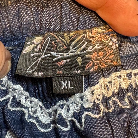 Navy Blue Embroidered Maxi Dress - Picture 10 of 10